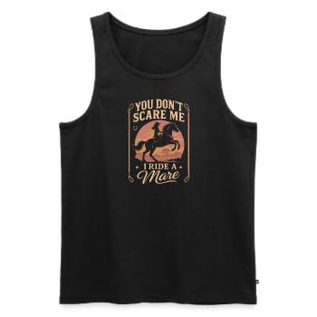 Du machst mir keine Angst, ich reite eine Stute - Männer Premium Bio Tank Top - Schwarz - Vorne - AI Model Male 178 light (178cm)