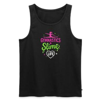 Gymnastik + Schleim = Leben - Männer Premium Bio Tank Top - Schwarz - Vorne - AI Model Male 178 light (178cm)