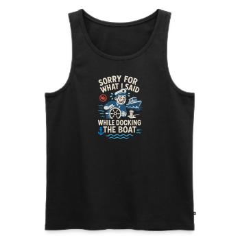 Tut mir leid, was ich beim Anlegen des Bootes - Männer Premium Bio Tank Top - Schwarz - Vorne - AI Model Male 178 light (178cm)