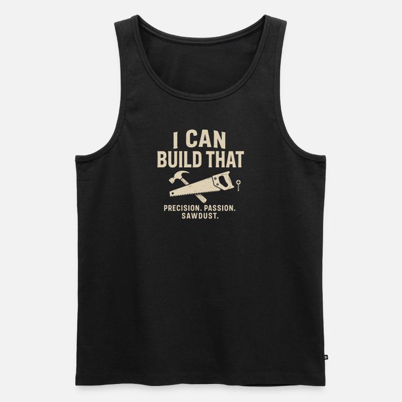 Das kann ich bauen - Männer Premium Bio Tank Top - Schwarz