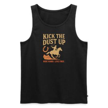 Kick The Dust Up - Männer Premium Bio Tank Top - Schwarz - Vorne - AI Model Male 178 light (178cm)
