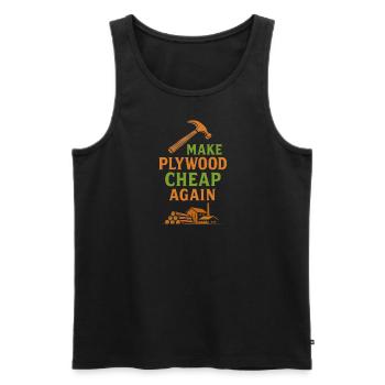 Sperrholz wieder billig machen - Männer Premium Bio Tank Top - Schwarz - Vorne - Michal (187cm)