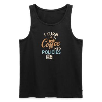 Ich mache Kaffee zu Politiken - Männer Premium Bio Tank Top - Schwarz - Vorne - Michal (187cm)