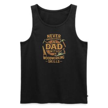 Unterschätzen Sie niemals einen Vater mit - Männer Premium Bio Tank Top - Schwarz - Vorne - Michal (187cm)