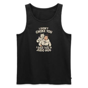 Ich habe dich nicht gewürgt, ich habe dich umarmt - Männer Premium Bio Tank Top - Schwarz - Vorne - Michal (187cm)