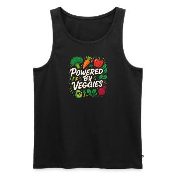 Angetrieben von Veggies - Männer Premium Bio Tank Top - Schwarz - Vorne - Michal (187cm)