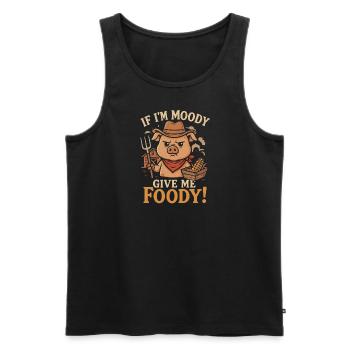 Wenn ich launisch bin, gib mir Foody - Männer Premium Bio Tank Top - Schwarz - Vorne - AI Model Male 178 light (178cm)