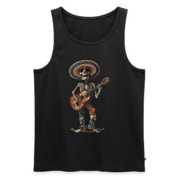 Ukulélé Mexicain Squelette - Débardeur bio Premium Homme - noir - Devant - Michal (187cm)