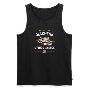 Onkel Geschenk Biker Mythos Legende - Männer Premium Bio Tank Top - Schwarz - Vorne - Michal (187cm)