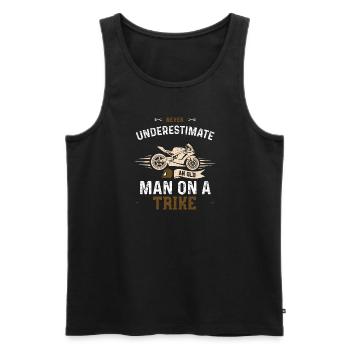 Never Underestimate An Old Man O... - Männer Premium Bio Tank Top - Schwarz - Vorne - Michal (187cm)