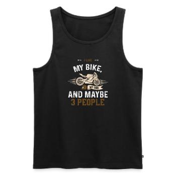 I Like My Bike, My Dog And Maybe... - Männer Premium Bio Tank Top - Schwarz - Vorne - Michal (187cm)
