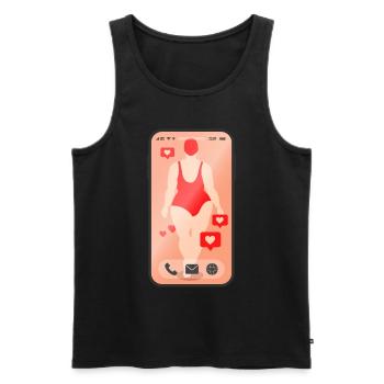 Handy Frau Smartphone Geschenk - Männer Premium Bio Tank Top - Schwarz - Vorne - AI Model Male 178 light (178cm)