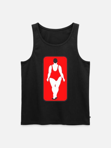 Dicke Frau im Badeanzug - Männer Premium Bio Tank Top - Schwarz