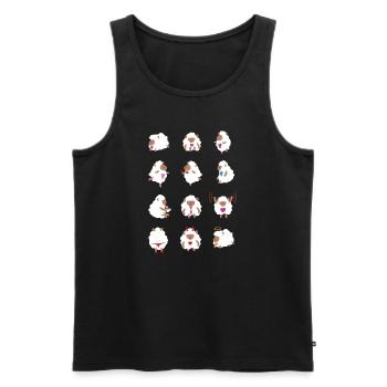 Mouton - Funny pictures - Idée cadeau - Débardeur bio Premium Homme - noir - Devant - Michal (187cm)