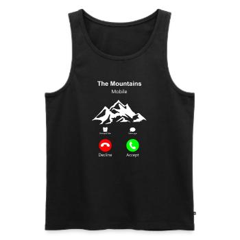 The Mountains Mobile 3 Die Berge rufen an - Männer Premium Bio Tank Top - Schwarz - Vorne - Michal (187cm)