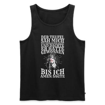 Ritter Tempelritter Kostüm Kreuzritter Mittelalter - Männer Premium Bio Tank Top - Schwarz - Vorne - Michal (187cm)