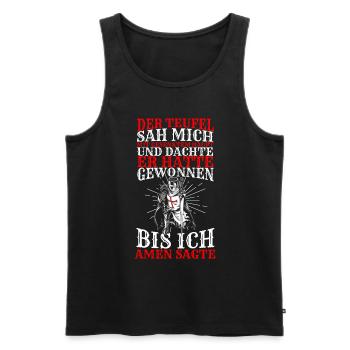Ritter Tempelritter Kostüm Kreuzritter Mittelalter - Männer Premium Bio Tank Top - Schwarz - Vorne - Michal (187cm)