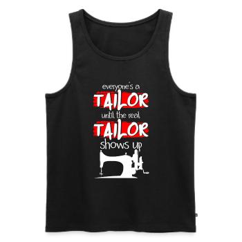Tailor Lingerie Pantalon Machine à Coudre - Débardeur bio Premium Homme - noir - Devant - AI Model Male 178 light (178cm)