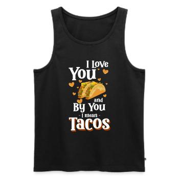 Taco Food Latino Burrito - Men's Premium Organic Tank Top - black - Front - AI Model Male 178 light (178cm)