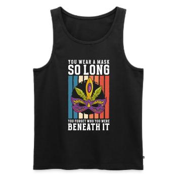 Verkleidung Feier Fasching Zweites Gesicht - Männer Premium Bio Tank Top - Schwarz - Vorne - Michal (187cm)
