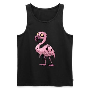 Flamingo Halloween Lustig Zombie - Männer Premium Bio Tank Top - Schwarz - Vorne - Michal (187cm)