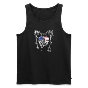 CHIHUAHUA America Flag Lunettes de soleil Chien Wilsigns - Débardeur bio Premium Homme - noir - Devant - Michal (187cm)