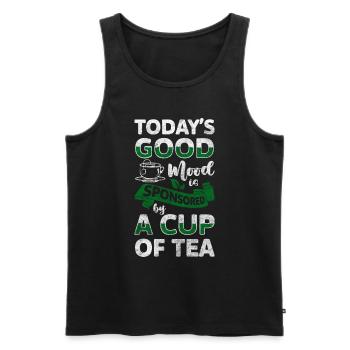 Théière Tea Time Out Heat - Débardeur bio Premium Homme - noir - Devant - Michal (187cm)