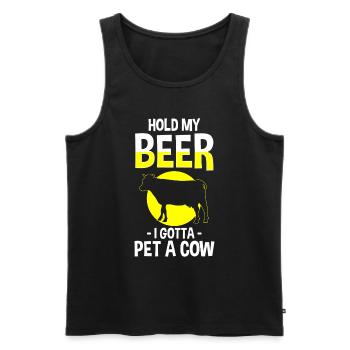 Cow, Dairy Farmer, Animal, Animal Love - Men's Premium Organic Tank Top - black - Front - AI Model Male 178 light (178cm)