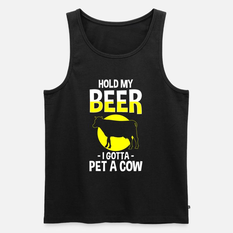 Kuh Milchbauer Tier Tierliebe - Männer Premium Bio Tank Top - Schwarz