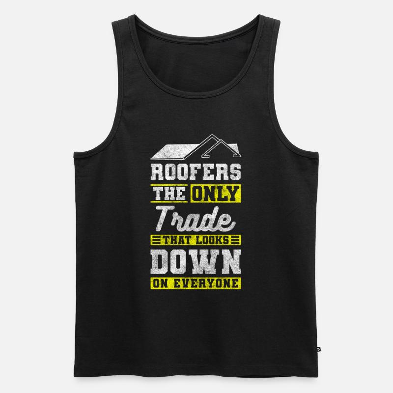 Dachdecker Ziegel Häuser Dachdeckermeister - Männer Premium Bio Tank Top - Schwarz
