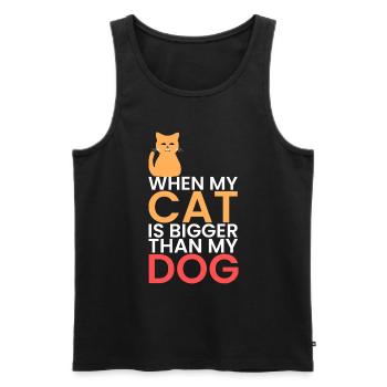 meine Katze ist größer als Hunde - Männer Premium Bio Tank Top - Schwarz - Vorne - AI Model Male 178 light (178cm)