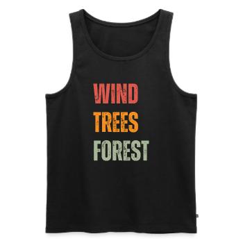 WTF - Forêt d’arbres éoliens - Débardeur bio Premium Homme - noir - Devant - Michal (187cm)
