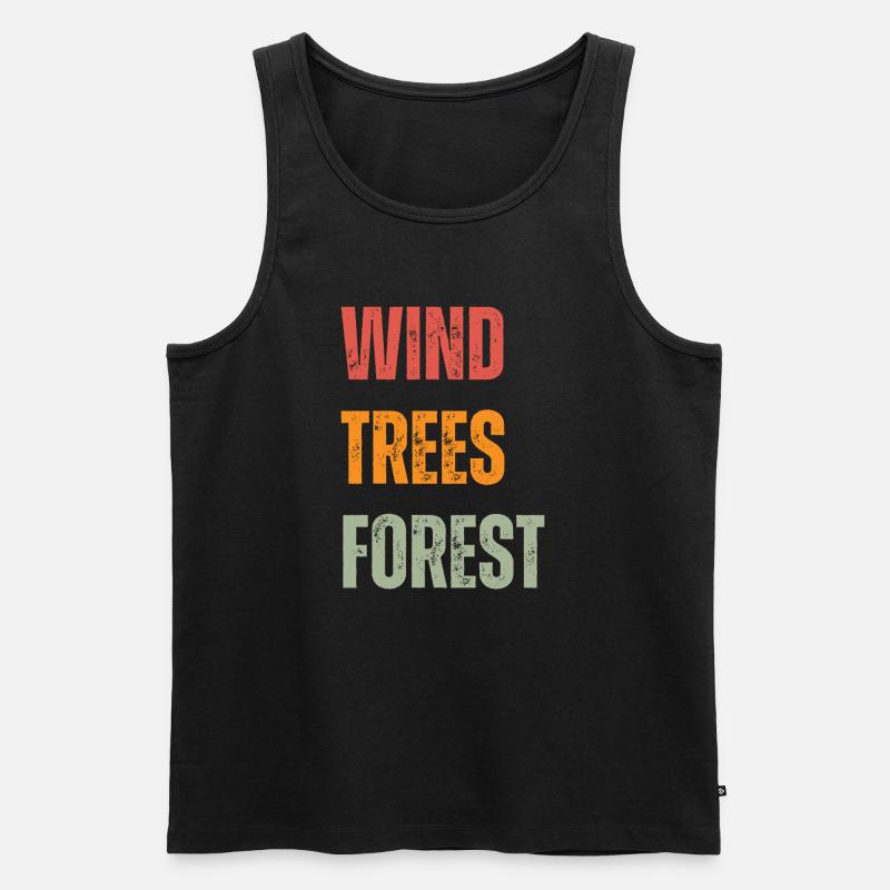 WTF - Wind Trees Forest - Männer Premium Bio Tank Top - Schwarz