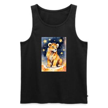 Sternzeichen Löwe - Männer Premium Bio Tank Top - Schwarz - Vorne - Michal (187cm)