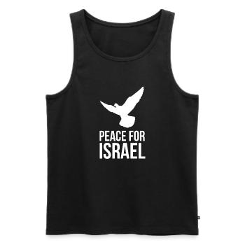 PEACE FOR ISRAEL with dove of peace - Men's Premium Organic Tank Top - black - Front - AI Model Male 178 light (178cm)