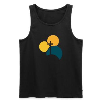Cross Bible Christian - Men's Premium Organic Tank Top - black - Front - Michal (187cm)