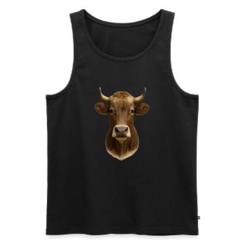 The most beautiful cow - Men's Premium Organic Tank Top - black - Front - AI Model Male 178 light (178cm)