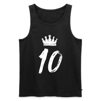10 Zahl Krone - Männer Premium Bio Tank Top - Schwarz - Vorne - Michal (187cm)