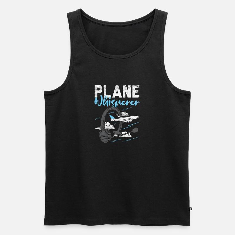 Plane Whisperer - Männer Premium Bio Tank Top - Schwarz