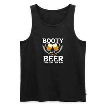 Booty And Beer - Männer Premium Bio Tank Top - Schwarz - Vorne - Michal (187cm)