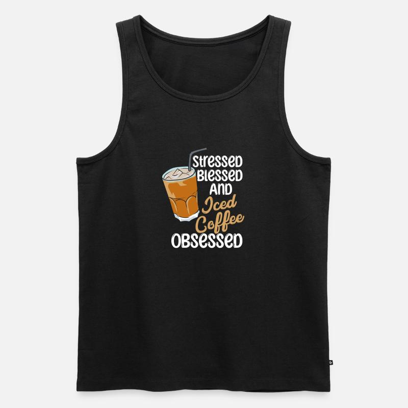 Iced Coffee Obsessed - Männer Premium Bio Tank Top - Schwarz