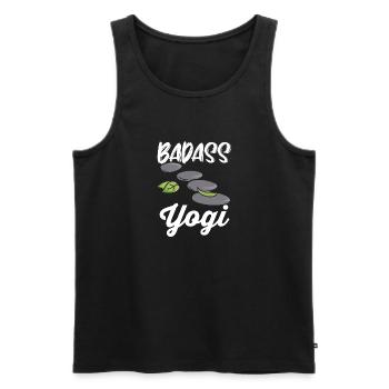 Badass Yogi - Männer Premium Bio Tank Top - Schwarz - Vorne - Michal (187cm)