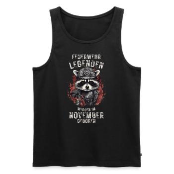 Feuerwehr Legenden sind November geboren - Männer Premium Bio Tank Top - Schwarz - Vorne - Michal (187cm)