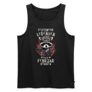Feuerwehr Legenden sind im Februar geboren - Männer Premium Bio Tank Top - Schwarz - Vorne - Michal (187cm)