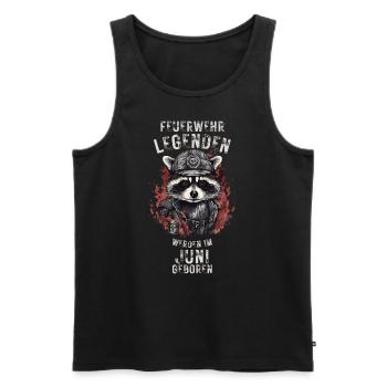 Feuerwehr Legenden sind im Juni geboren - Männer Premium Bio Tank Top - Schwarz - Vorne - Michal (187cm)