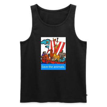 EC Animals I Save the animals. I planetcontest - Men's Premium Organic Tank Top - black - Front - AI Model Male 178 light (178cm)