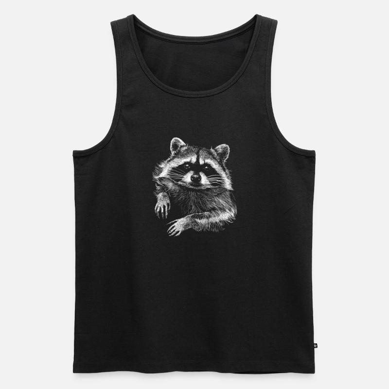 Waschbär - Männer Premium Bio Tank Top - Schwarz