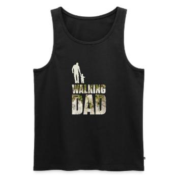 The walking dad  - Débardeur bio Premium Homme - noir - Devant - AI Model Male 178 light (178cm)