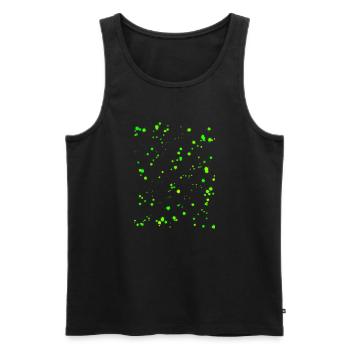 Neongrüne Farbspritzer  - Männer Premium Bio Tank Top - Schwarz - Vorne - AI Model Male 178 light (178cm)