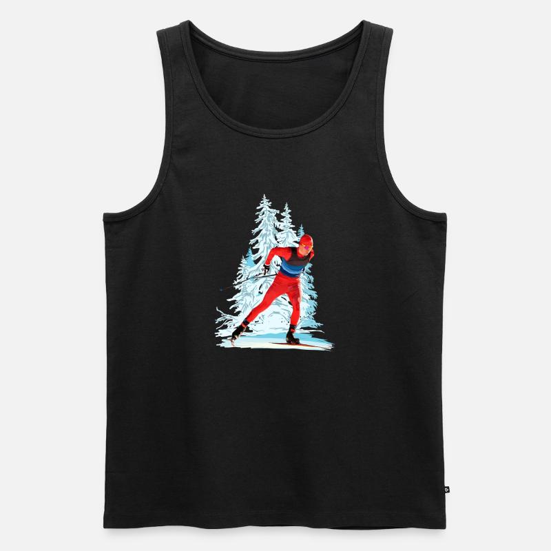 Skilanglauf - Männer Premium Bio Tank Top - Schwarz